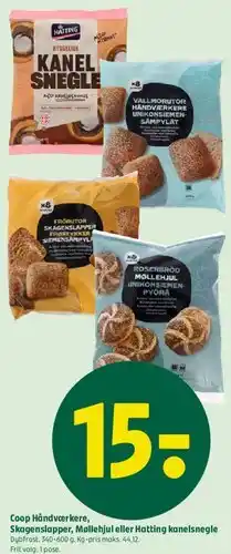 Coop 365 Coop Håndværkere / Skagenslapper / Møllehjul / Hatting kanelsnegle tilbud