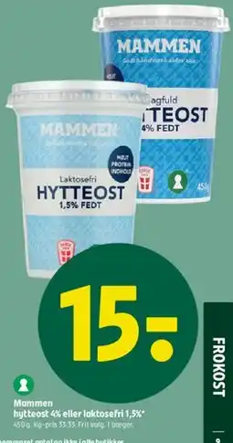 Coop 365 Mammen hyttost 4% eller laktosefri 1,5% tilbud