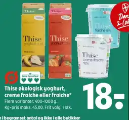 Coop 365 Thise økologisk yoghurt / creme fraiche tilbud