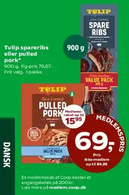 Coop 365 Tulip spareribs eller pulled pork tilbud
