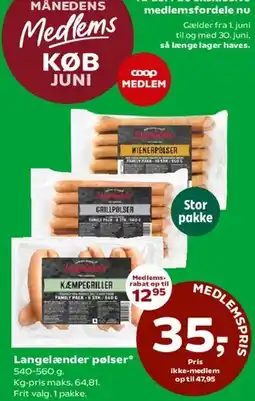 Coop 365 Langelænder pølser tilbud