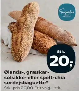 SuperBrugsen Ølands-, græskar-, solsikke- eller spelt-chia surdejsbaguette tilbud