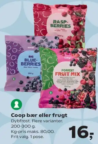 SuperBrugsen Coop bær eller frugt tilbud
