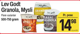 ABC Lavpris Lev Godt Granola, Mysli tilbud