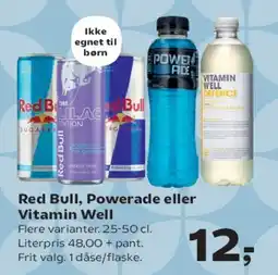 Kvickly Red Bull, Powerade eller Vitamin Well tilbud