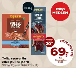 Kvickly Tulip spareribs eller pulled pork tilbud