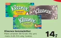 Kvickly Kleenex lommetørklæder tilbud