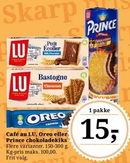 Dagli'Brugsen Café au LU, Oreo eller Prince chokoladekiks tilbud