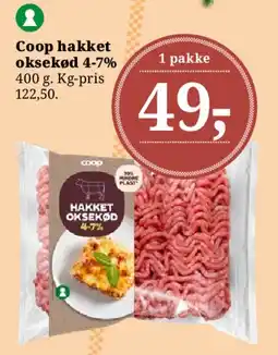 Dagli'Brugsen Coop hakket oksekød 4-7% tilbud