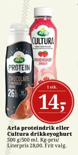 Dagli'Brugsen Arla proteindrik eller Cultura drikkeyoghurt tilbud