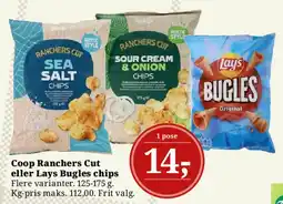 Dagli'Brugsen Coop Ranchers Cut eller Lays Bugles chips tilbud