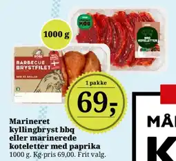 Dagli'Brugsen Marineret kyllingebryst bbq eller marinerede koteletter med paprika tilbud