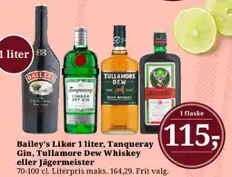 Dagli'Brugsen Bailey's Likør 1 liter, Tanqueray Gin, Tullamore Dew Whiskey eller Jägermeister tilbud