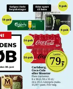 Dagli'Brugsen Carlsberg, Coca-Cola eller Monster tilbud