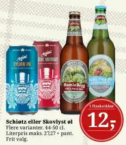 Dagli'Brugsen Schøitz eller Skovlyst øl tilbud