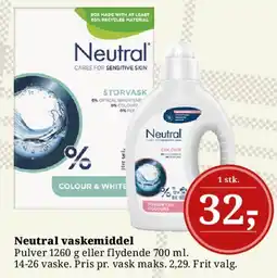 Dagli'Brugsen Neutral vaskemiddel tilbud