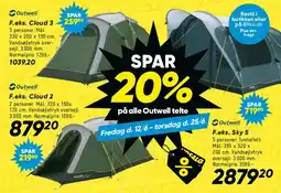 Bilka Outwell telte (spar 20%) tilbud