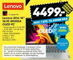 Bilka Lenovo Slim 14 16:10 WUXGA OLED PC tilbud