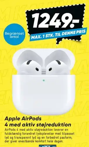Bilka Apple AirPods (4) med aktiv støjreduktion tilbud