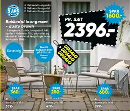 Bilka Bakkedal loungesæt (dusty brown) tilbud