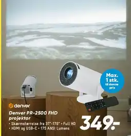 Bilka Denver PR-2500 FHD projektor tilbud