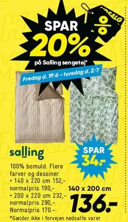Bilka Salling sengetøj / dynebetræk tilbud