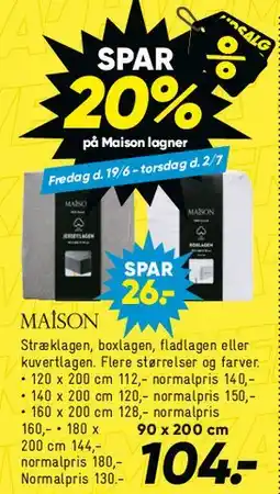 Bilka Maison lagen / sengelinned tilbud