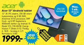 Bilka Acer 12 Android tablet tilbud