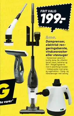 Bilka Damprenser / elektrisk rengøringsbørste / vinduesvasker / håndstøvsuger tilbud