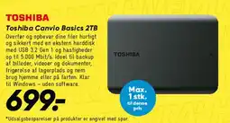 Bilka Toshiba Canvio Basics 2TB tilbud