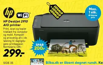 Bilka HP Deskjet 2910 AIO printer tilbud