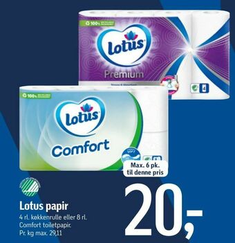 Føtex Lotus papir tilbud