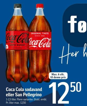 Føtex Coca Cola sodavand eller San Pellegrino tilbud