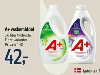 Føtex A+ vaskemiddel tilbud