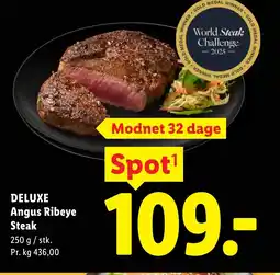 Lidl DELUXE Angus Ribeye Steak tilbud