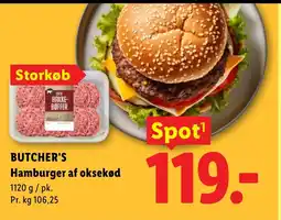 Lidl BUTCHER'S Hamburger af oksekød tilbud