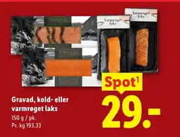 Lidl Gravad, kold- eller varmrøget laks tilbud