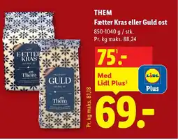 Lidl THEM Fætter Kras eller Guld ost tilbud