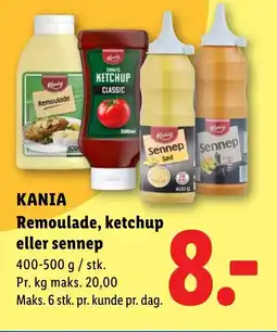 Lidl ΚΑΝΙΑ Remoulade, ketchup eller sennep tilbud