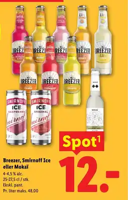 Lidl Breezer, Smirnoff Ice eller Mokaï tilbud