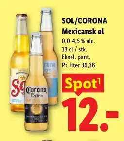 Lidl SOL/CORONA Mexicansk øl tilbud