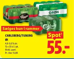 Lidl CARLSBERG/TUBORG Øl tilbud