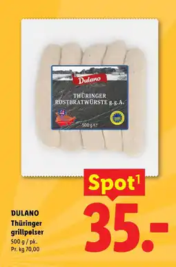 Lidl DULANO Thüringer grillpølser tilbud