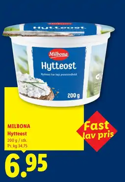 Lidl MILBONA Hytteost tilbud
