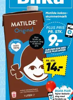 Bilka Matilde kakao- skummetmælk tilbud