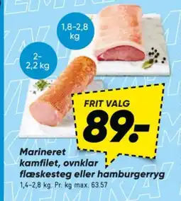 Bilka Marineret kamfilet, ovnklar! flæskesteg eller hamburgerryg tilbud