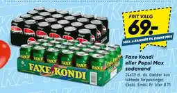 Bilka Faxe Kondi eller Pepsi Max sodavand tilbud