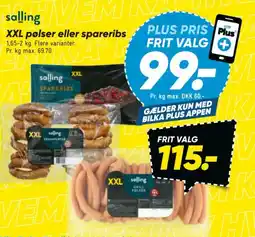Bilka Salling XXL pølser eller spareribs tilbud
