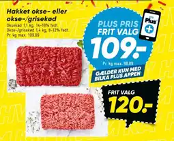 Bilka Hakket okse- eller okse-/grisekød tilbud