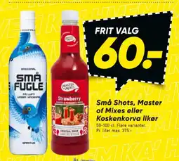 Bilka Små Shots, Master of Mixes eller Koskenkorva likør tilbud